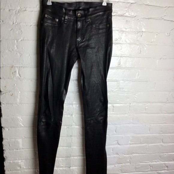 RAG & BONE Skinny Leather Pants - Picture 2 of 5